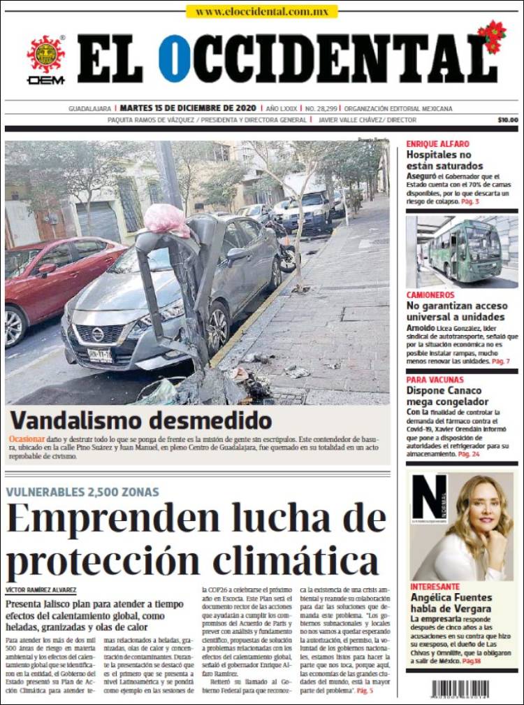 Portada de El Occidental (México)