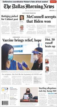 Portada de Dallas Morning News (USA)