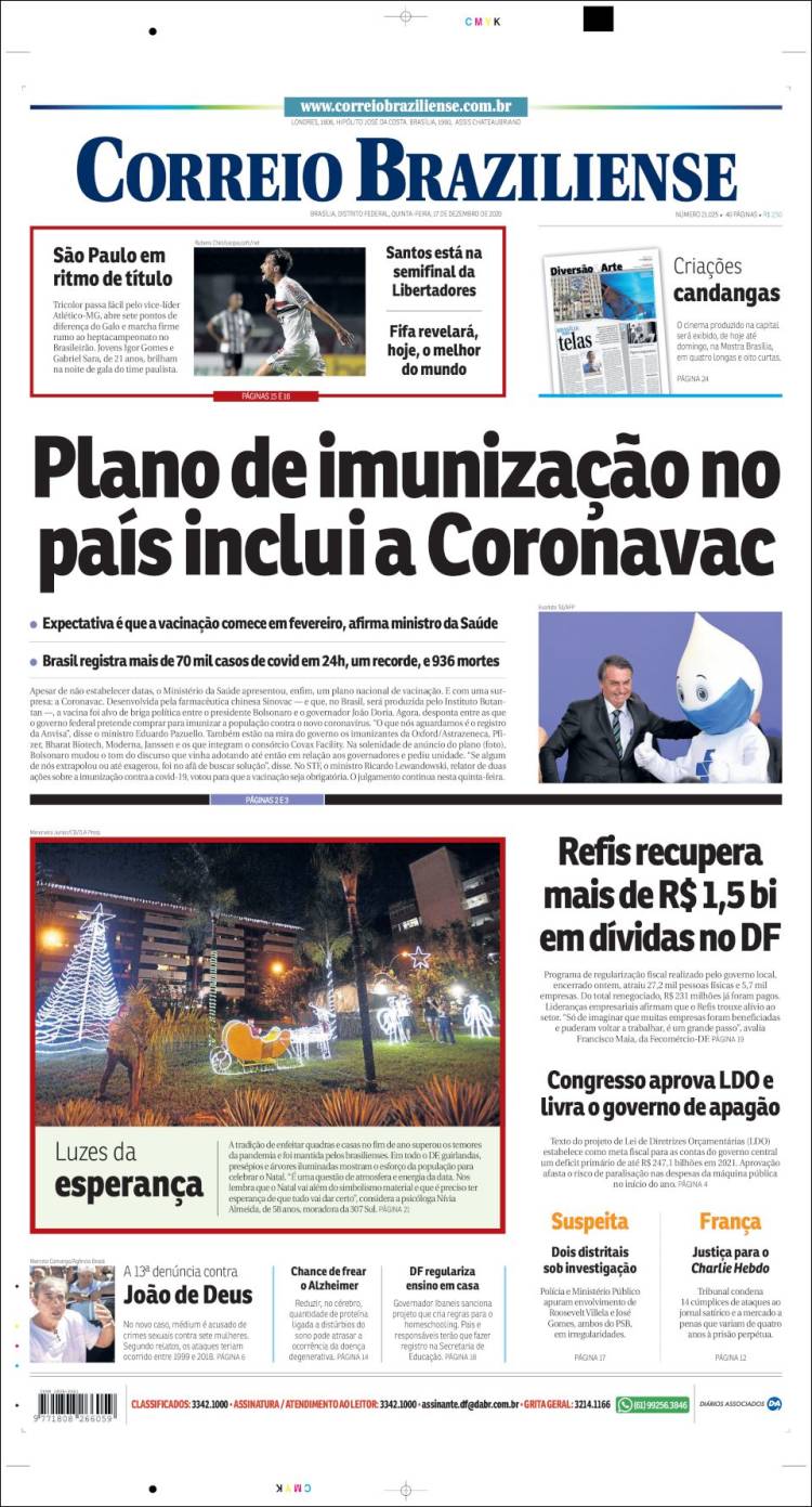 Portada de Correio Braziliense (Brasil)