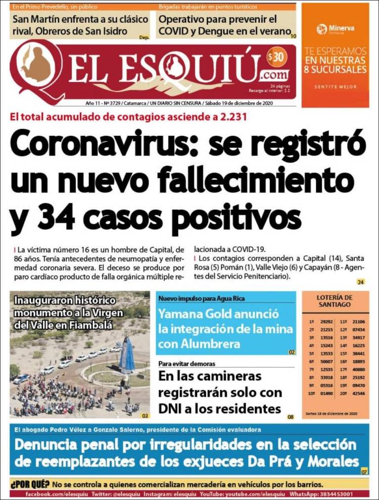 Portada de El Esquiu (Argentina)