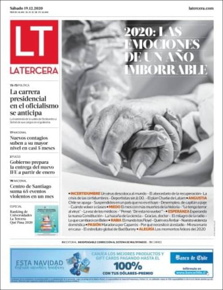 Portada de La Tercera (Chile)