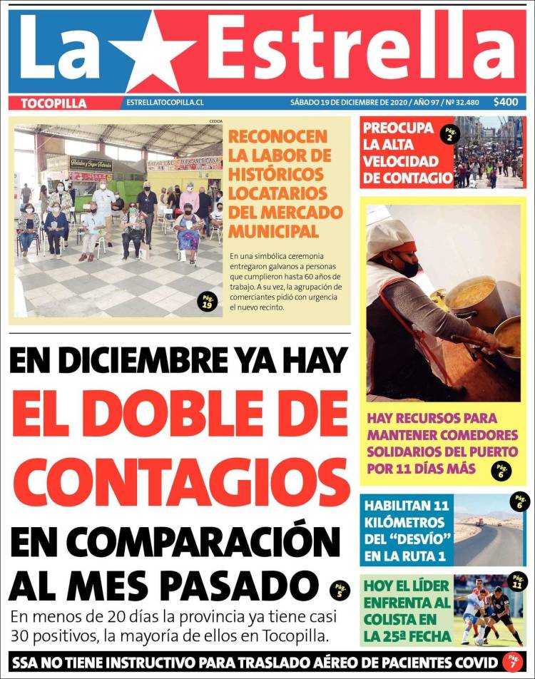 Portada de La Estrella de Tocopilla (Chile)
