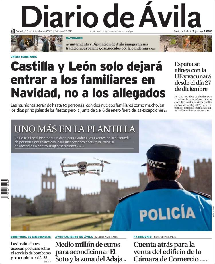 Portada de Diario de Ávila (España)