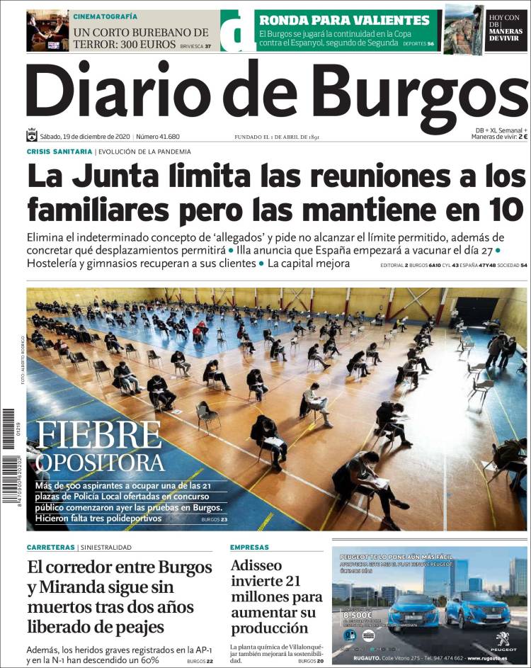 Portada de Diario de Burgos (España)