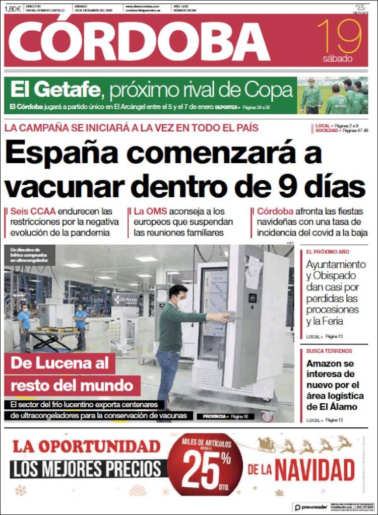 Portada de Diario de Córdoba (España)