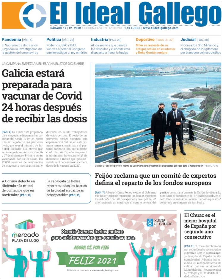 Portada de Diario de Ferrol (España)