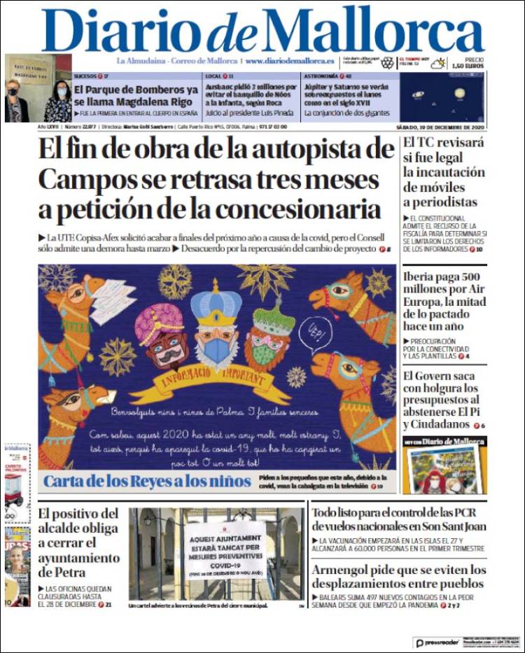 Portada de Diario de Mallorca (España)