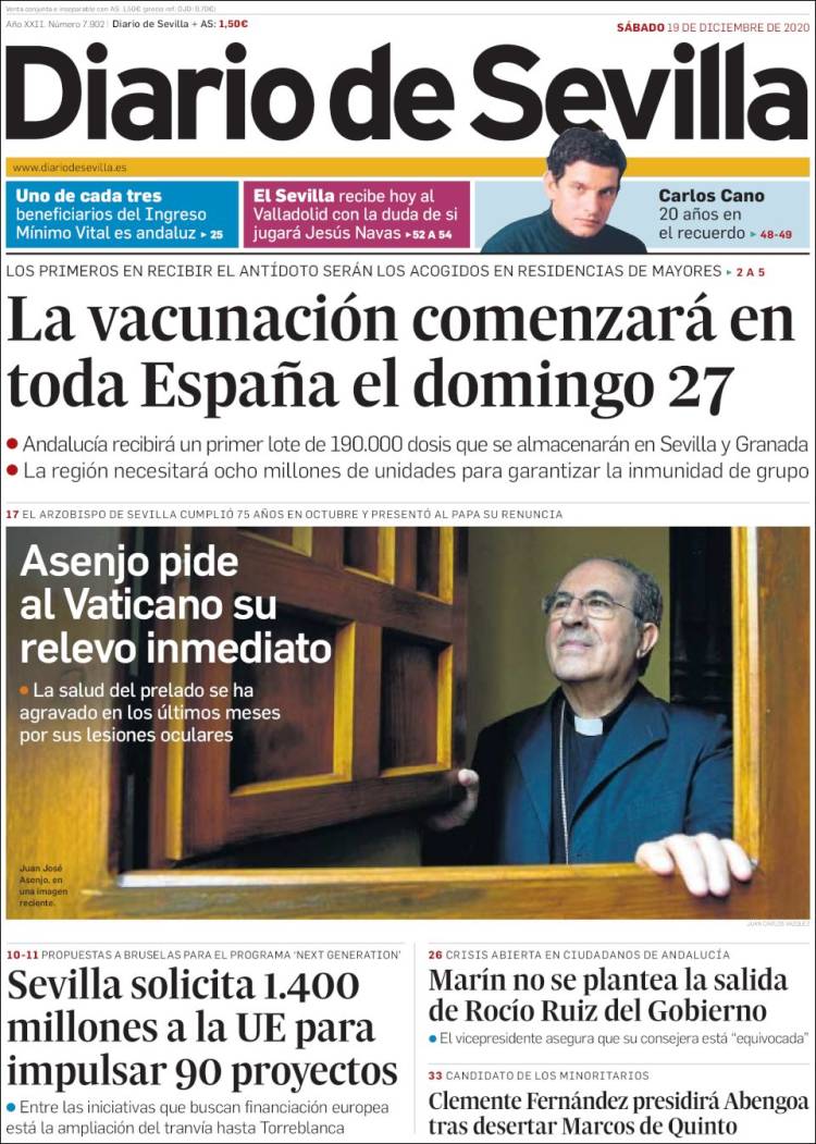 Portada de Diario de Sevilla (España)