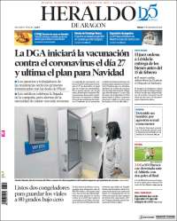 Portada de Heraldo de Aragón (España)