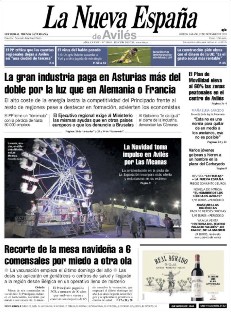 Portada de La Nueva España - Avilés (España)