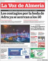 Portada de La Voz de Almería (España)