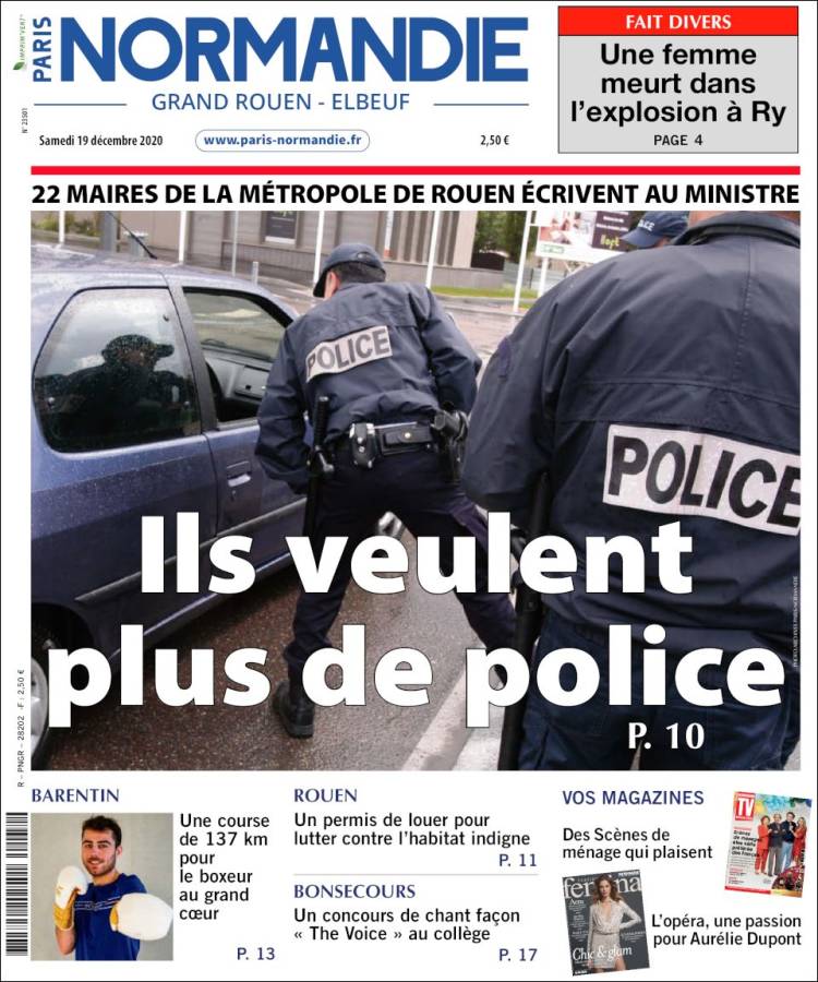 Portada de Paris Normandie (Francia)