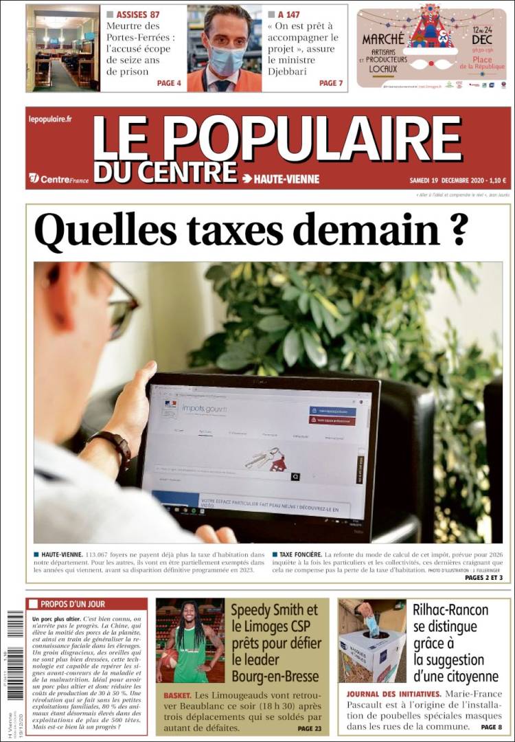 Portada de Le Populaire du Centre (Francia)