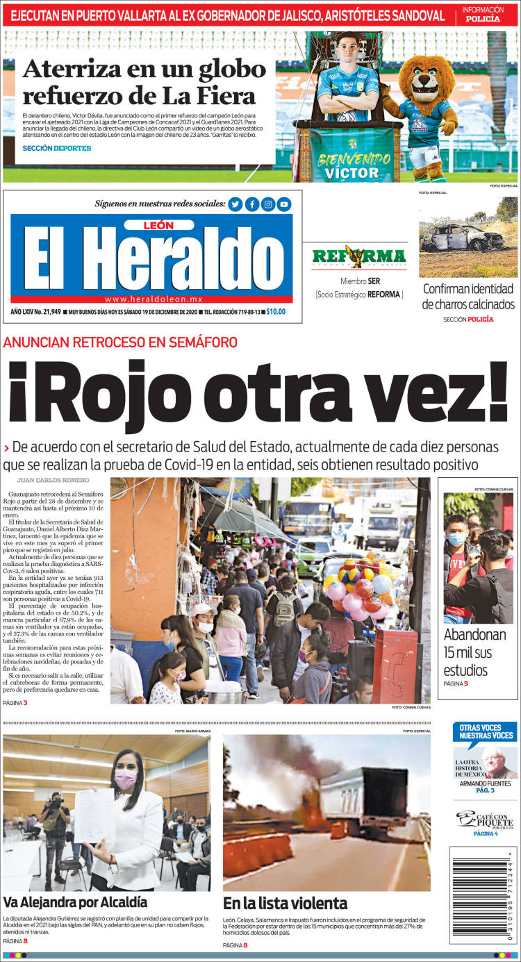 Portada de El Heraldo de León (México)