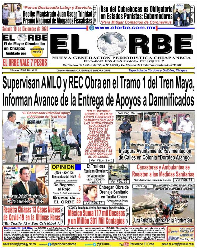 Portada de El Orbe (México)