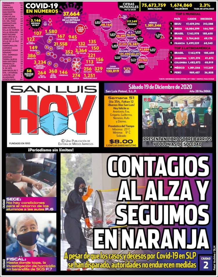 Portada de San Luis Hoy (México)