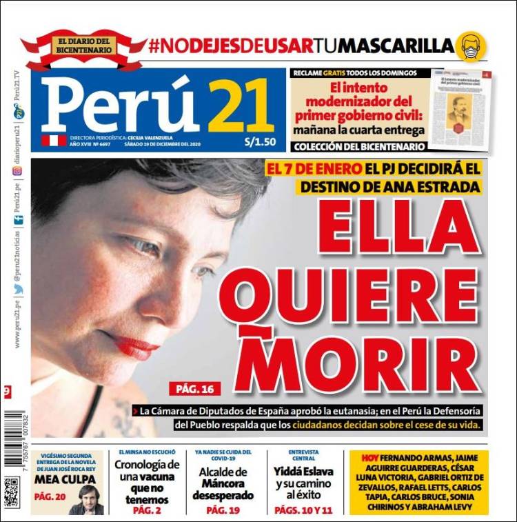 Portada de Perú 21 (Per&uacute;)