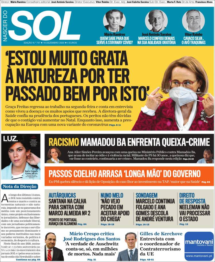 Portada de Jornal Sol (Portugal)