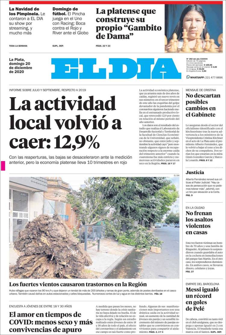 Portada de El Día de la Plata (Argentina)