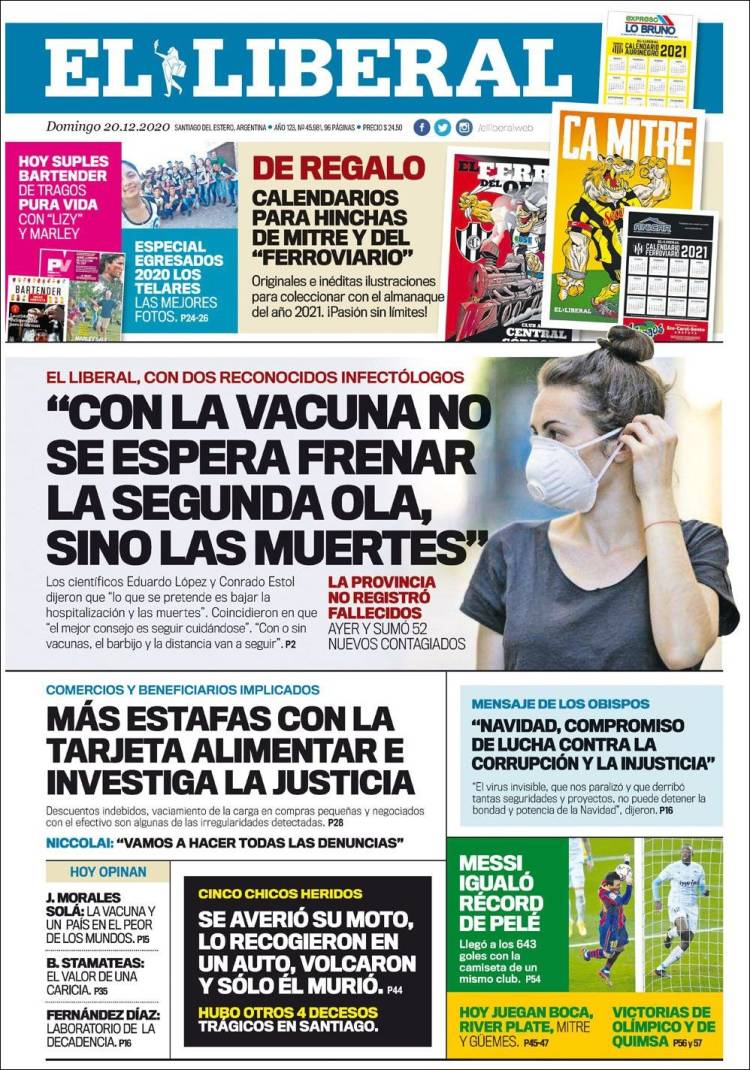 Portada de Diario El Liberal (Argentina)