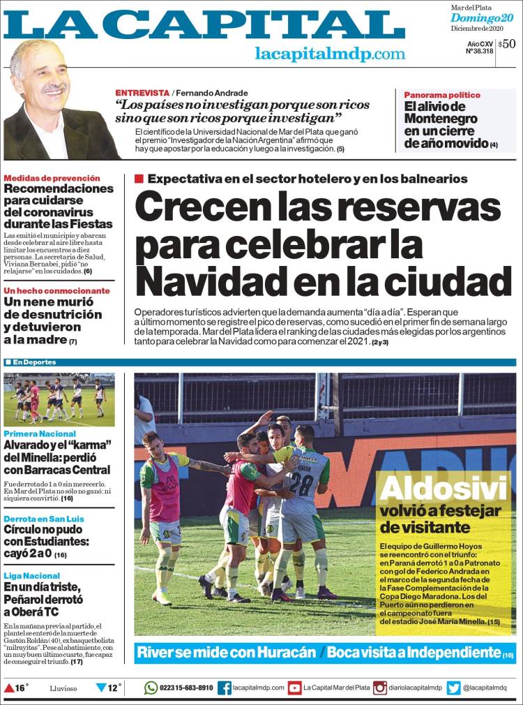 Portada de Diario La Capital - Mar del Plata (Argentina)