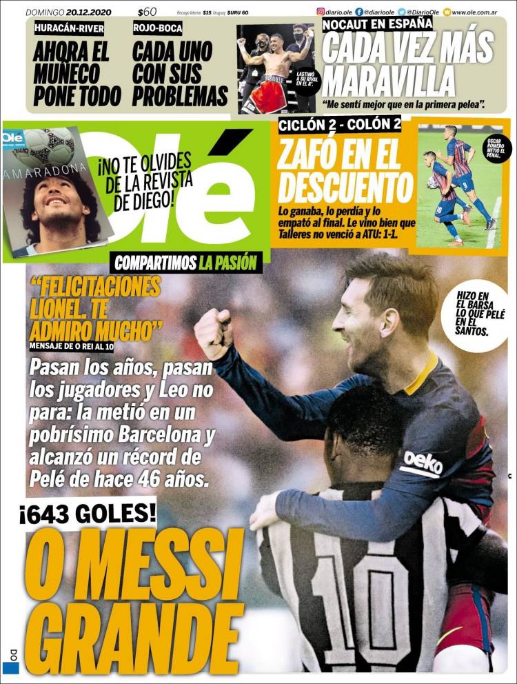 Portada de Olé (Argentina)