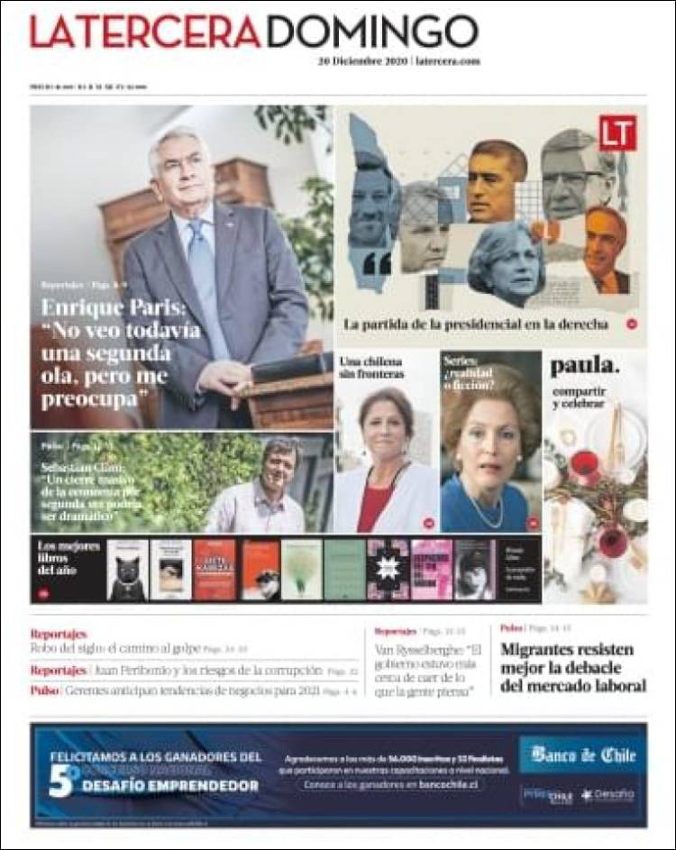 Portada de La Tercera (Chile)