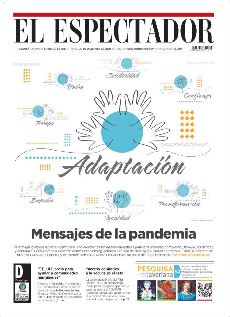 Portada de El Espectador (Colombia)