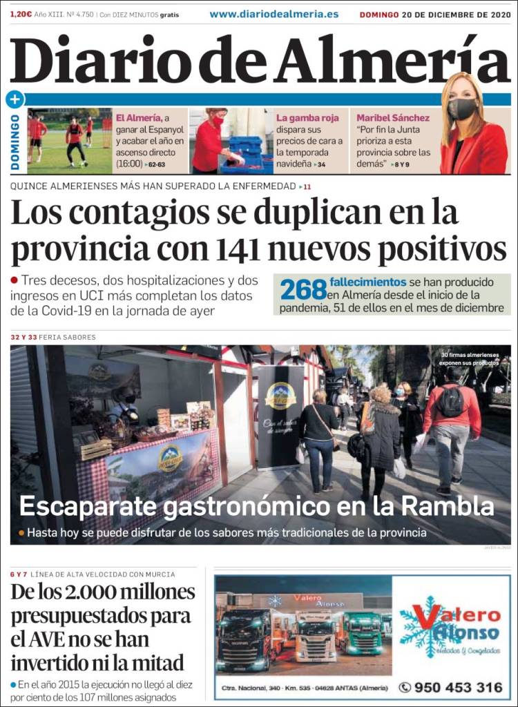 Portada de Diario de Almería (España)