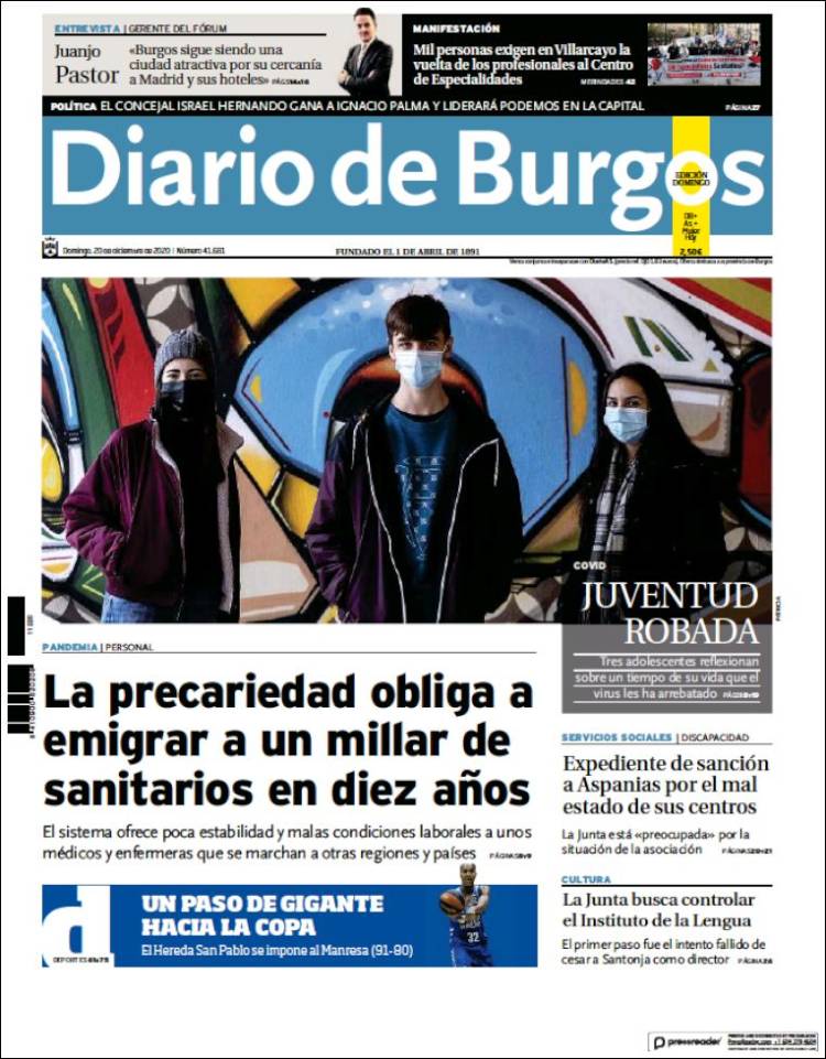 Portada de Diario de Burgos (España)