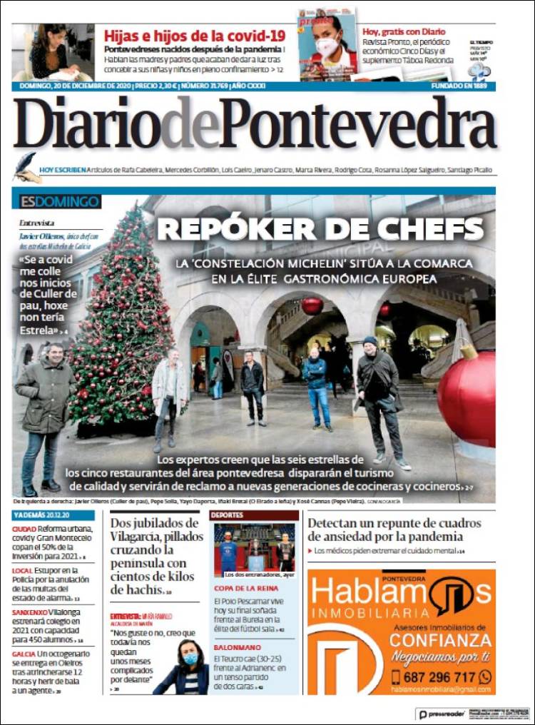 Portada de Diario de Pontevedra (España)