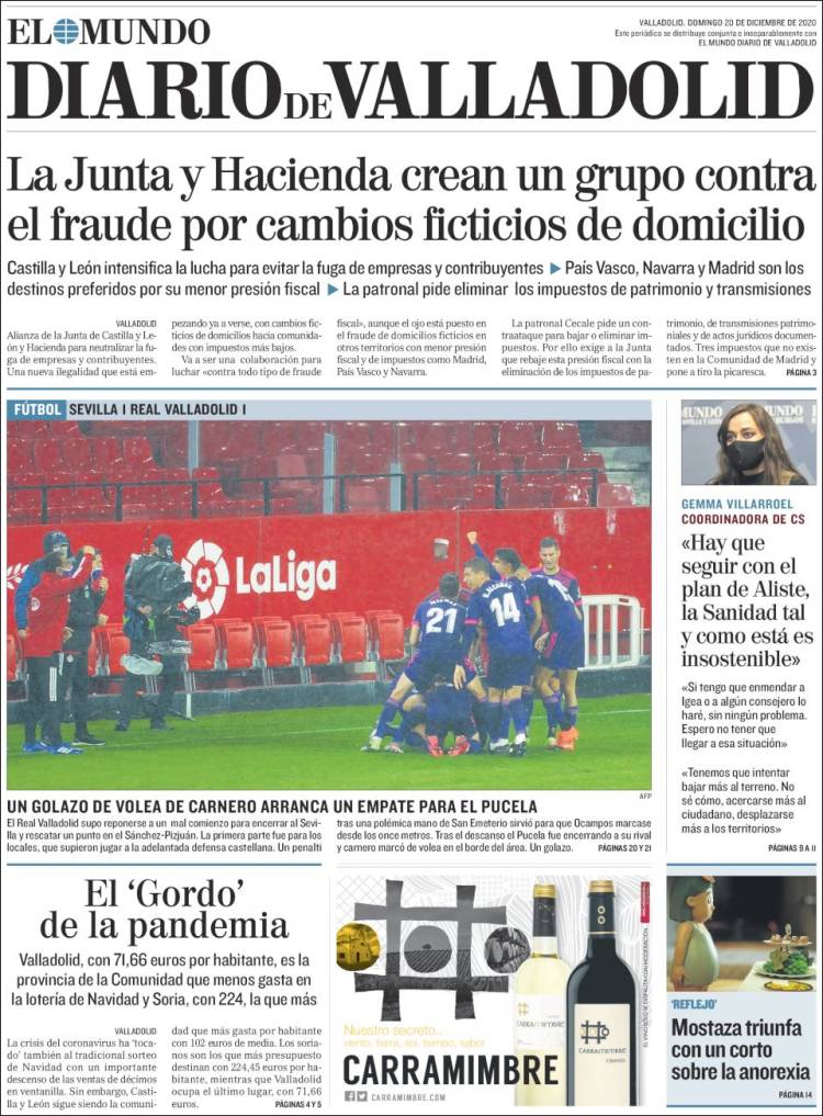 Portada de Diario de Valladolid (España)