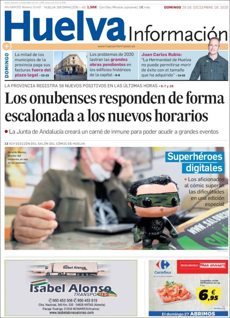 Portada de Huelva Información (España)