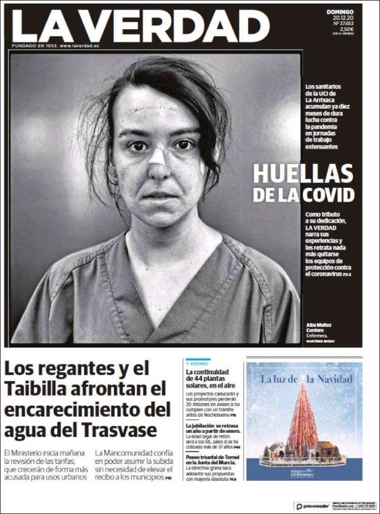 Portada de La Verdad de Murcia (España)