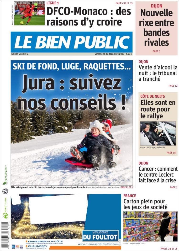 Portada de Le Bien Public (Francia)