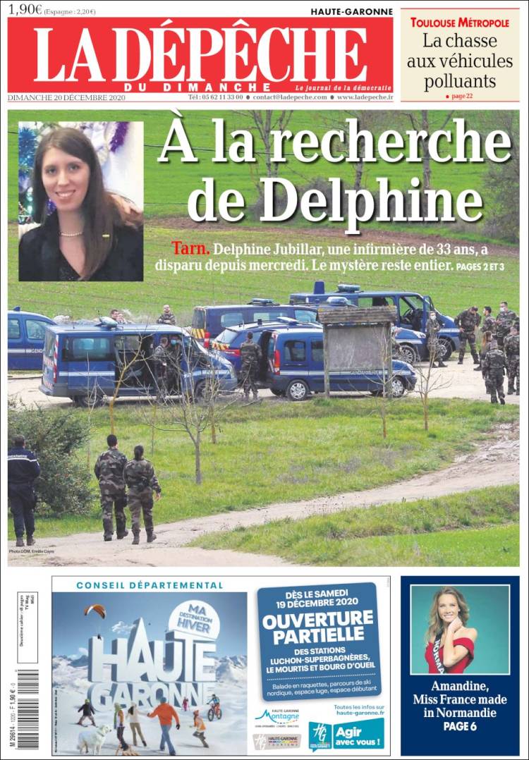 Portada de La Dépêche du Midi (Francia)