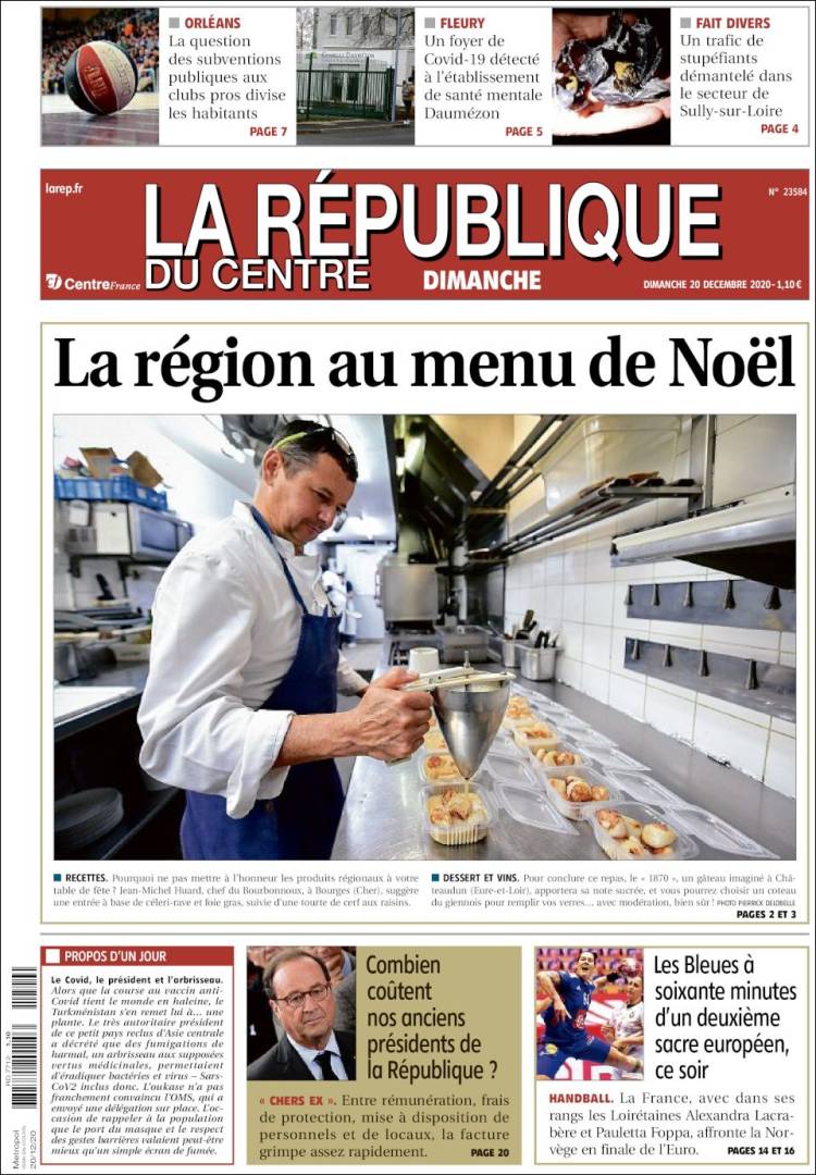 Portada de La République du Centre (Francia)