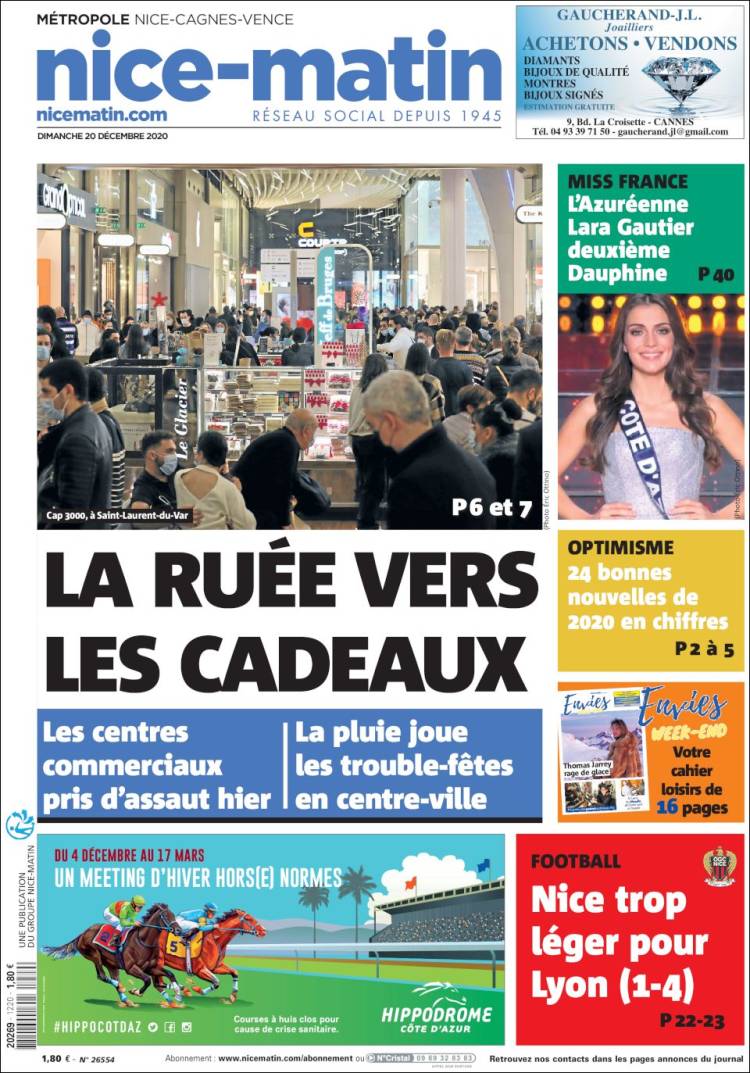 Portada de Nice-Matin (Francia)