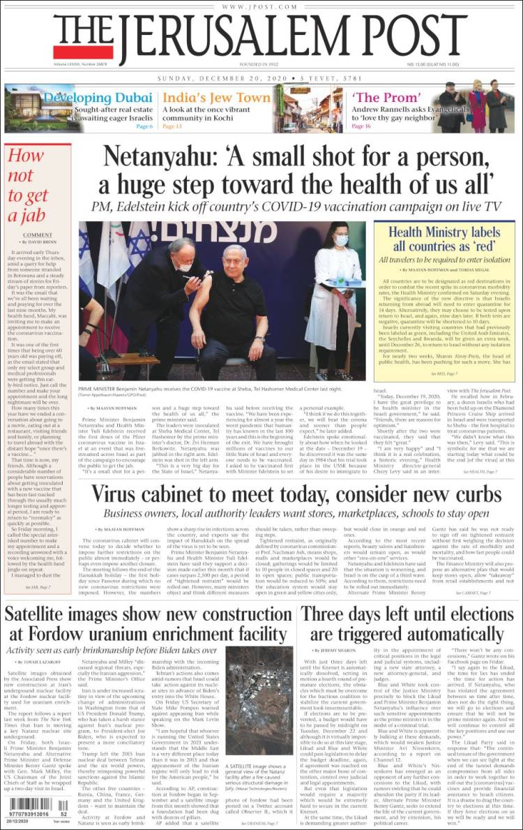 Portada de The Jerusalem Post (Israel)