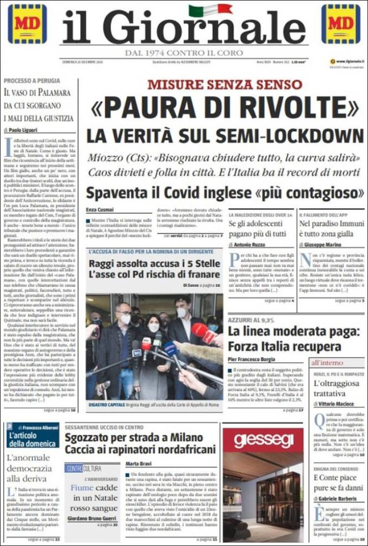 Portada de il Giornale (Italia)