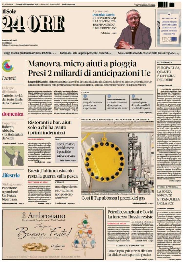 Portada de Il Sole 24 ORE (Italia)