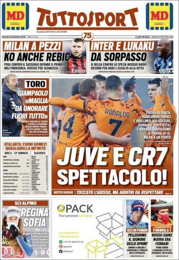 Portada de Tuttosport (Italia)
