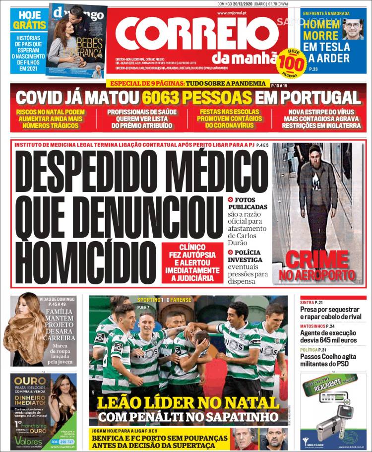 Portada de Correio da Manhã (Portugal)