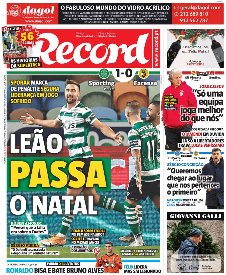 Portada de Record (Portugal)