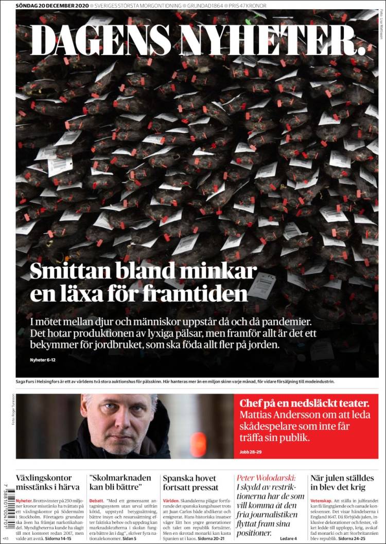 Portada de Dagens Nyheter (Suecia)