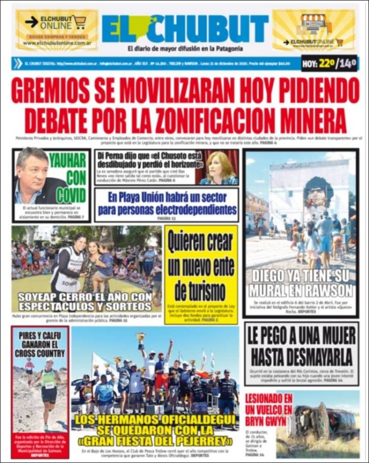 Portada de El Chubut (Argentina)