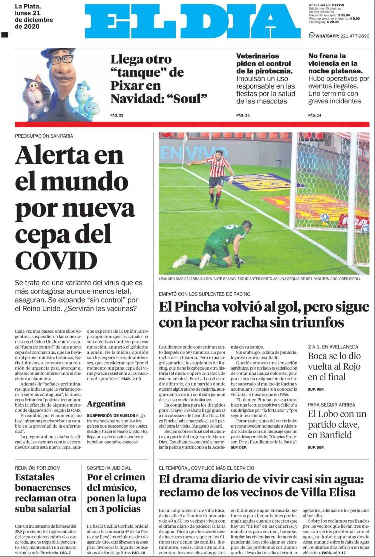 Portada de El Día de la Plata (Argentina)