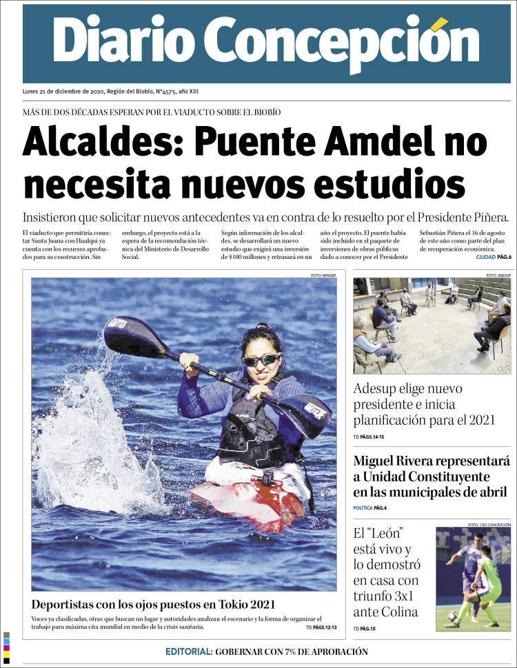 Portada de Diario de Concepción (Chile)