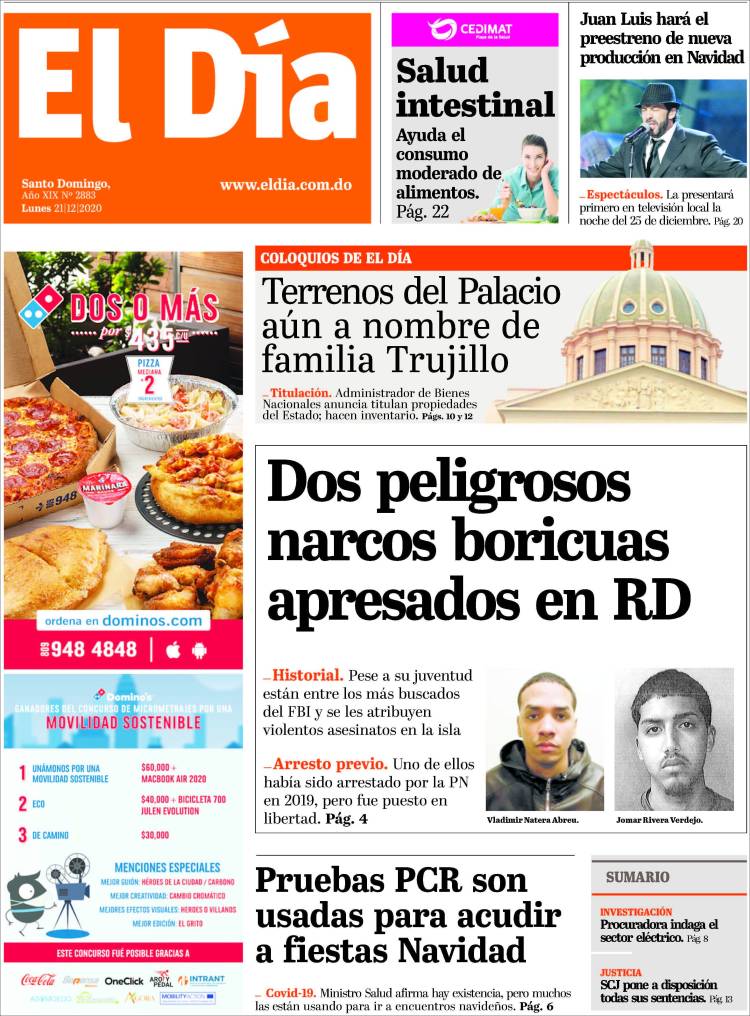 Portada de El Día (R. Dominicana)