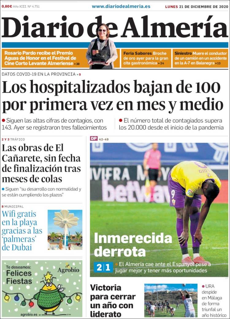 Portada de Diario de Almería (España)